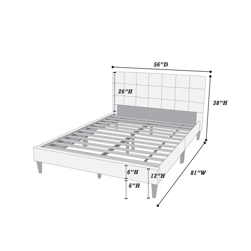 Mobilier de chambre à coucher contemporain 1pc, Lit double