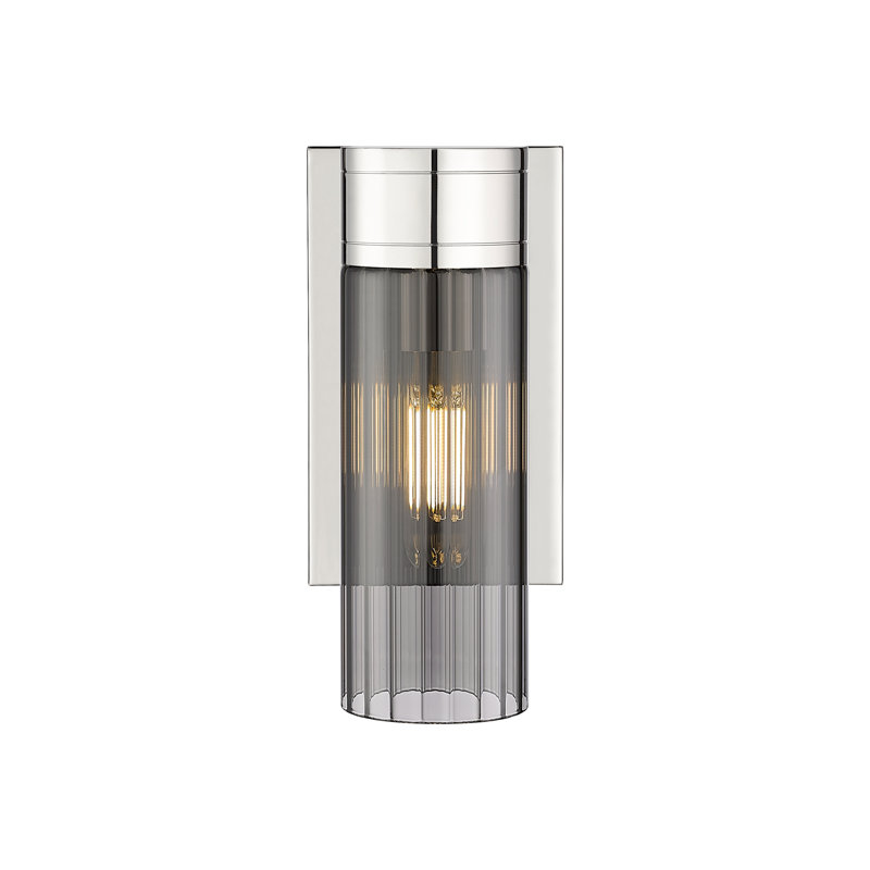 Applique murale 11 po Empire, Plaqué couleur fumée, H 9,5 po x l 5,5 po x P 3,13 po, Nickel poli
