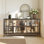 Armoire d'appoint 4 portes avec verre trempé et lumières réglables