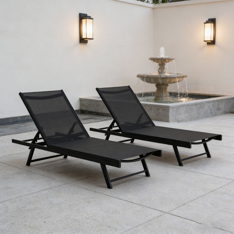 CHAISE LUNGE, Noir