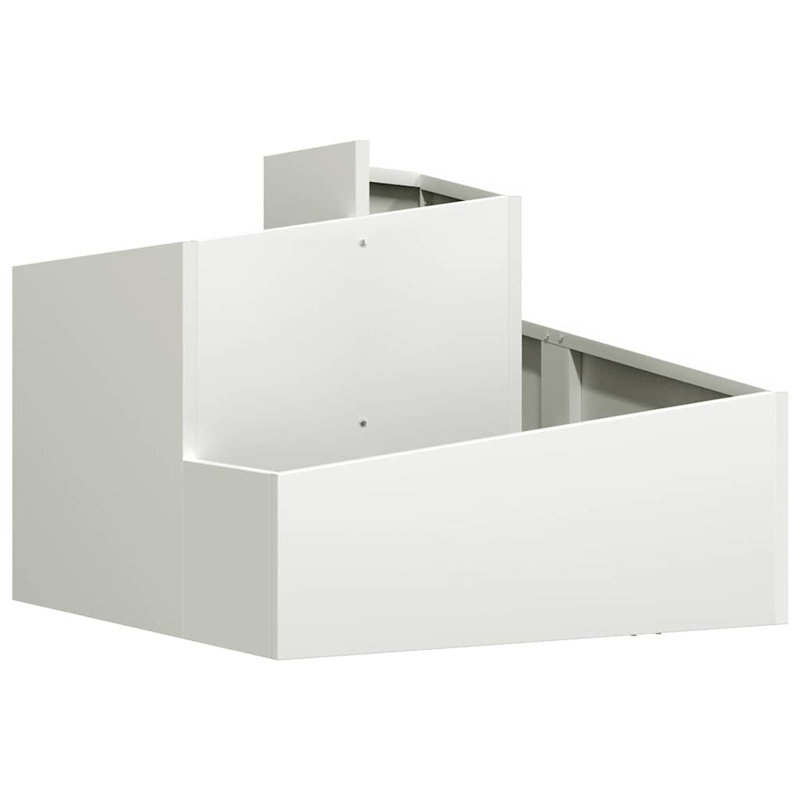 Garden Planter 50 Cm Steel, 50cmH x 60cmW x 60cmD, White
