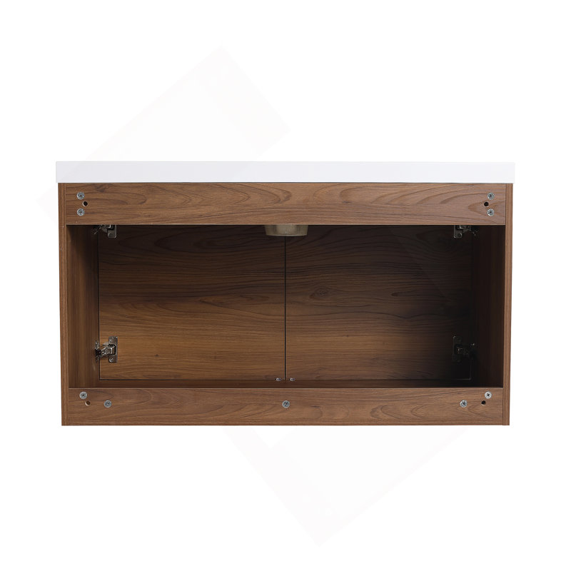 Ensemble de meuble-lavabo brun avec comptoir en résine 36 po et 2 portes Brown