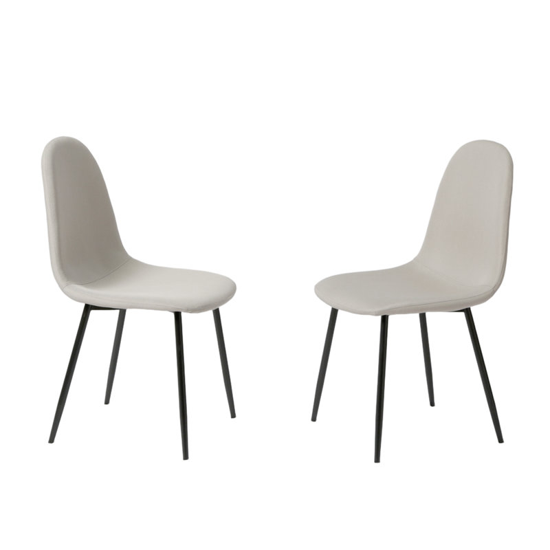 Asteria - Linen Dining Chairs - Modern Kitchen & Dining Seating, Black, Beige