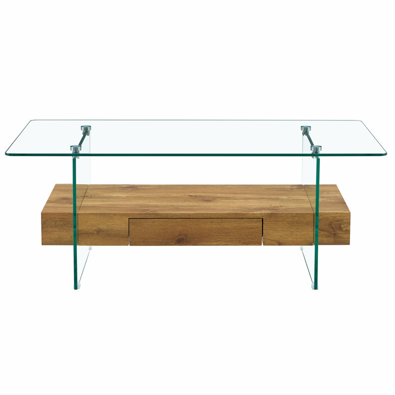 Table basse moderne à deux niveaux, Blanc