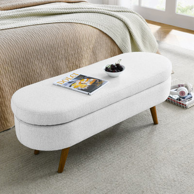 Banc de rangement à couvercle rabattable rembourré