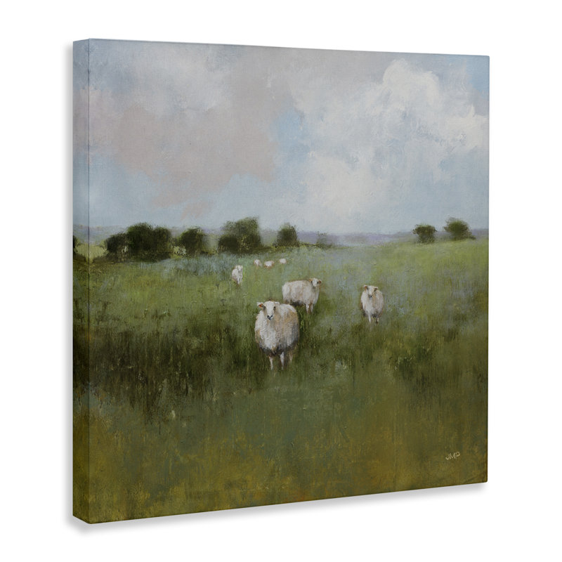  "Quiet Pasture with Sheep", art mural par Julia Purinton, H 17 po x l 17 po
