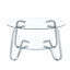 Table basse rétro en verre trempé à structure métallique minimaliste, élégante et polyvalente pour les espaces de vie modernes-780204567