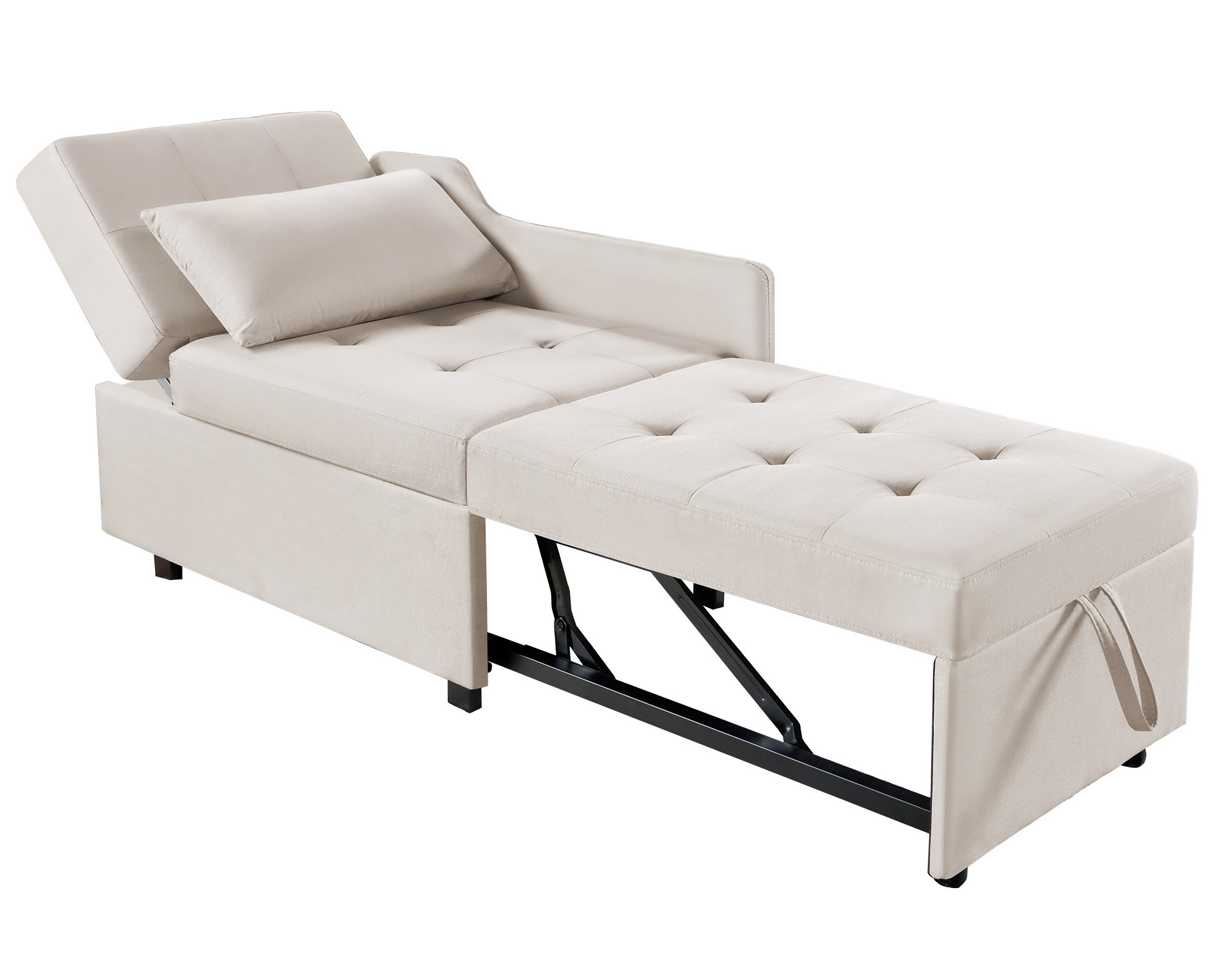 Ebern Designs 3-In-1 Sleeper Sofa With Adjustable Backrest and Throw ...