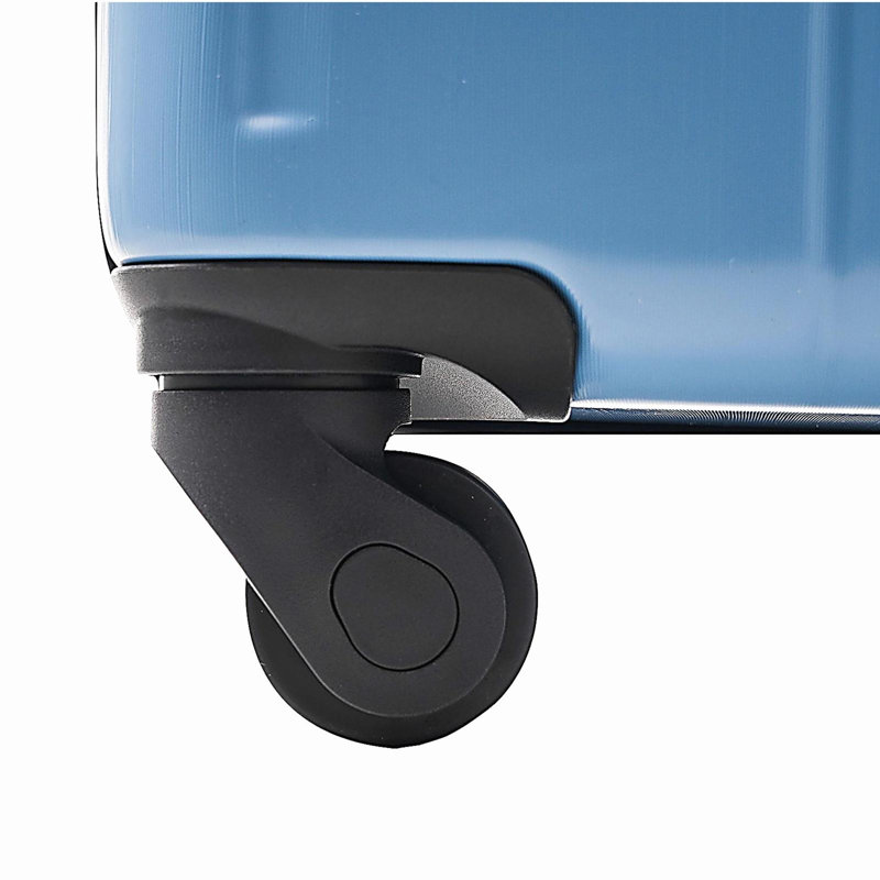 Bagage de cabine rigide de 20 pouces, valise légère en ABS durable avec roulettes pivotantes, verrou TSA intégré, 2 cubes de rangement, bleu-gris