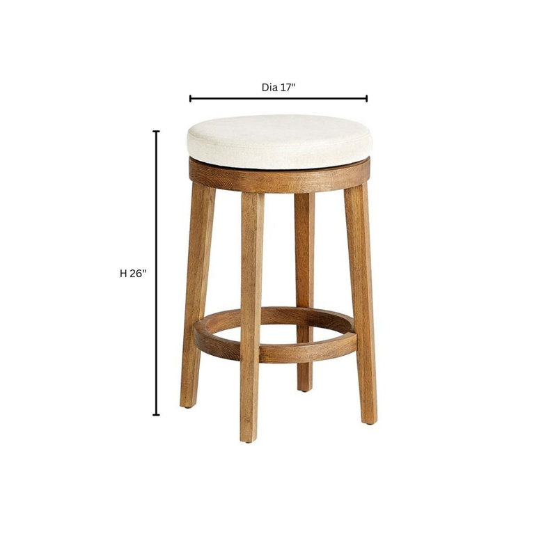 Archon Swivel Upholstered Counter Stool with Solid Wood Frame