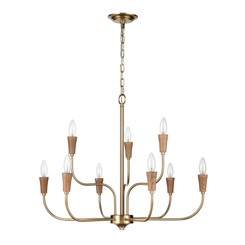 Inga 29'' Wide 9-Light Chandelier - Brass