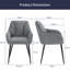 Modern Fabric Upholstered Dining Chairs with Arms, Curved Back & Black Metal Legs, Accent Arm Chairs for Dining Room Kitchen-1302055694