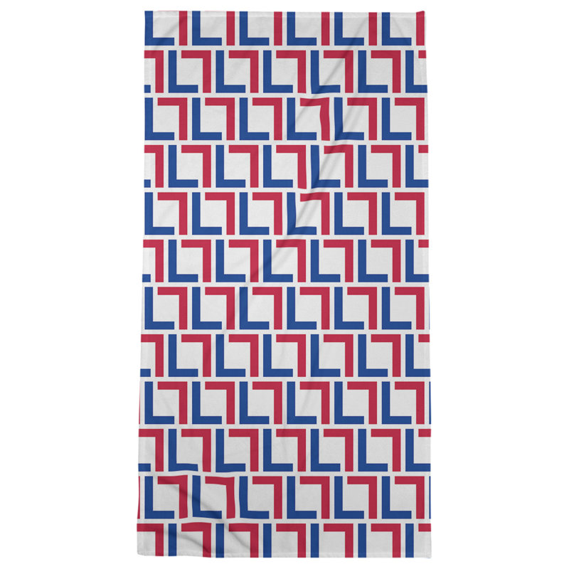 Serviette de bain, White/Blue/Red