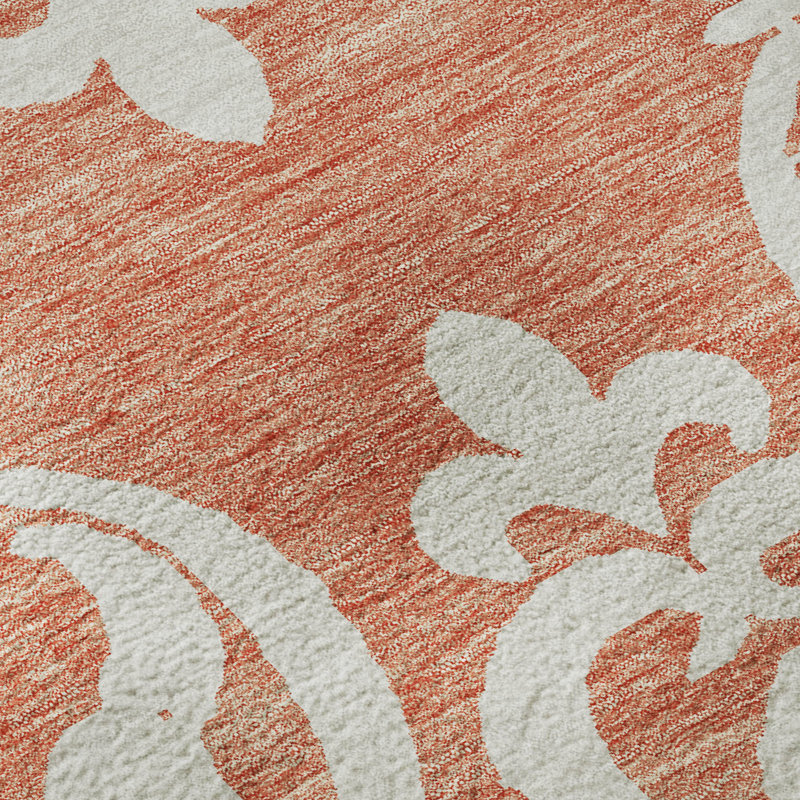 Premium Machine Washable Prisco Coral Rug, Rectangle 5' x 7'6"