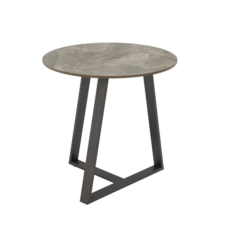 Kashlee Glossy Sintered Stone End Table, Gray
