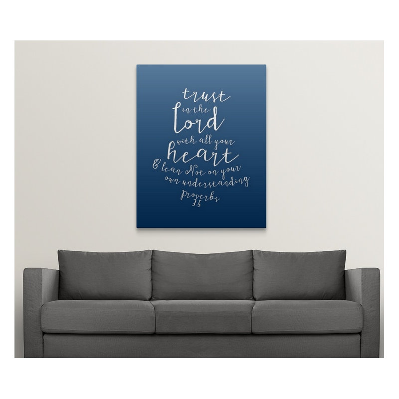 " Proverbs 3:5 - Scripture Art ", 30" H x 24" W x 1.5" D, Canvas