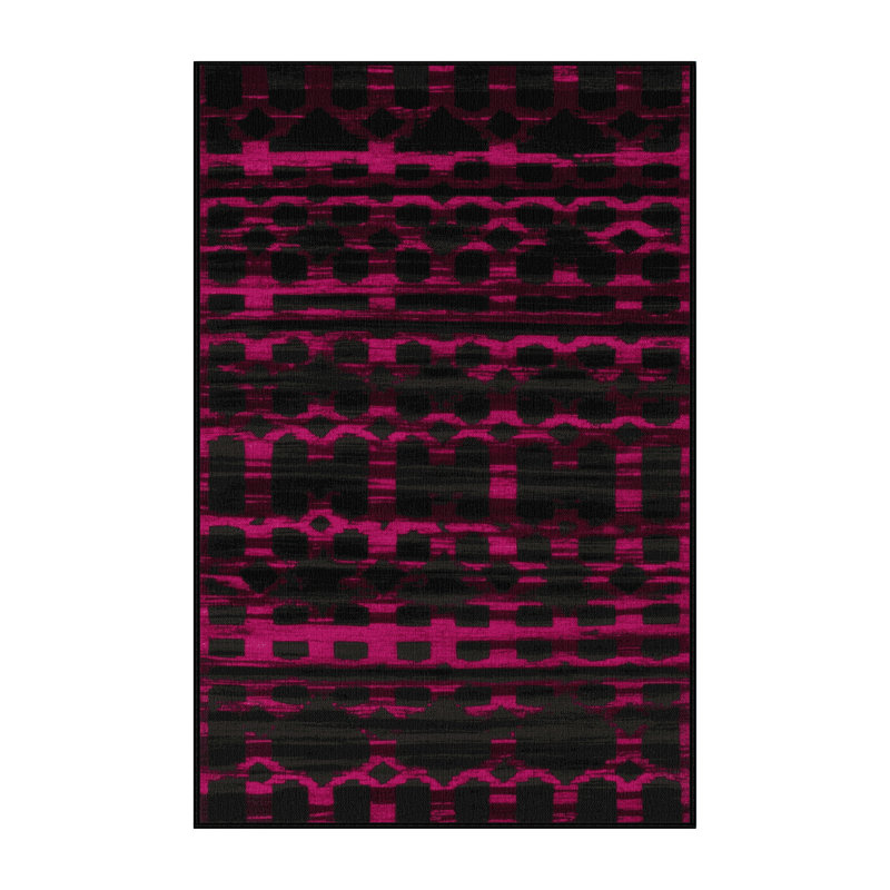 Tapis noir en treillis lavable à la machine, Rectangulaire 2 pi x 3 pi