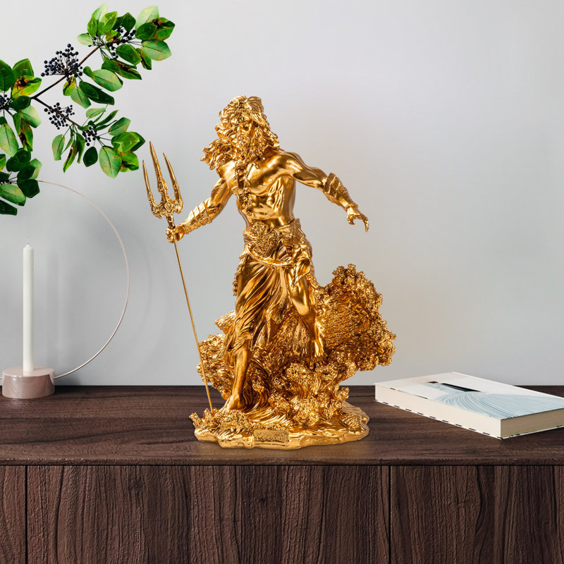 Hand-Painted Decorative Object, Gold Color, 11.8 x 16.9 x 7.9 inches | 100% Polyester, Unique Texture & Color Variation | Perfect for Home Décor, Elegant Accent Piece for Living Room & Office