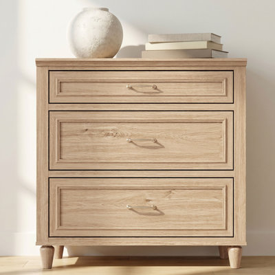 Cynthiana 31.5"W Oversized Nightstand with 3 Drawers and Curved Drawer Fronts