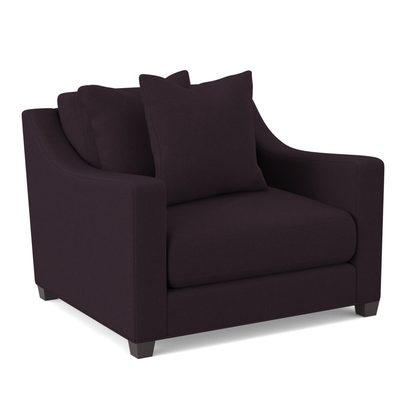 Fauteuil en polyester l 45 po Zoraya, Velours performance Bella Aubergine