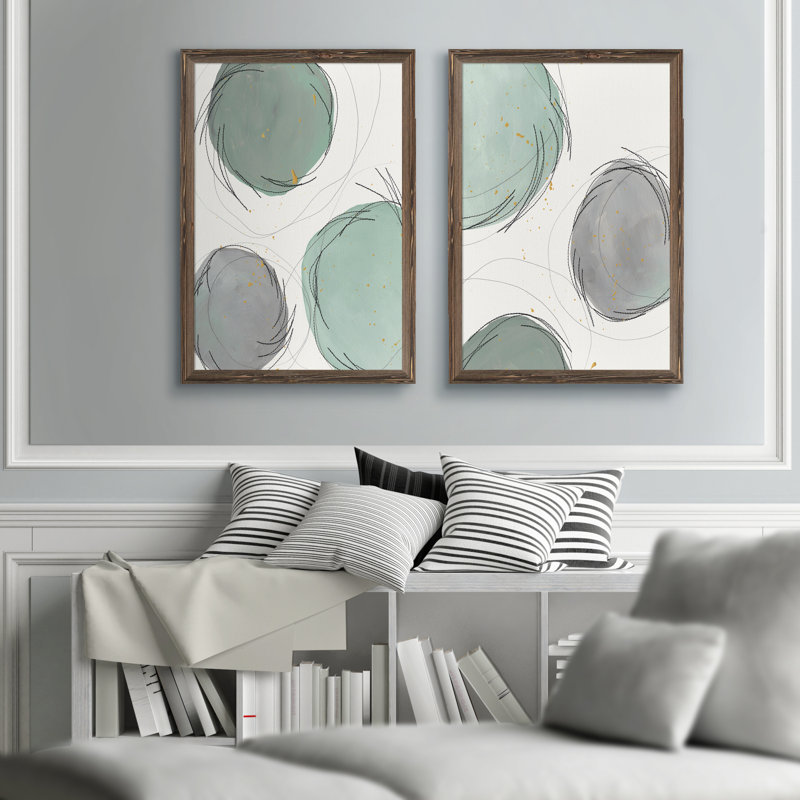 « encircleed orbites i » par vincent van gogh-2 pièces, ensemble de 2 reproductions d’art sur image, Espresso Framed Canvas