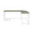 L-Shape Rectangular Computer Desk, Gray And White