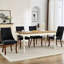 Chaise de salle à manger en rayonne noire (2), haute pour une expérience d'assise exceptionnelle, pieds courbés en bois massif Sw1847bk 2, revêtement épais et luxueux, dossier, pieds, chaises confortables-709292146
