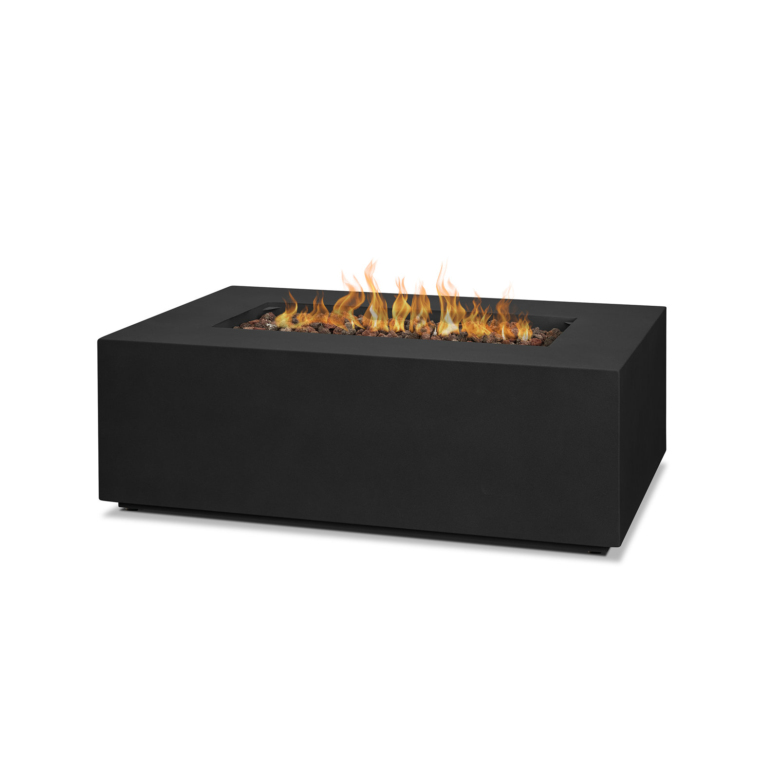 Aegean Fire Pit Table, Black, 14.5" H x 41.75" W x 26" D