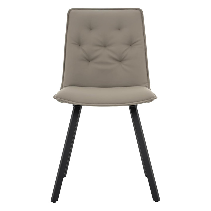 Ensemble de 2 chaises de salle à manger grises en similicuir capitonnées, Gris