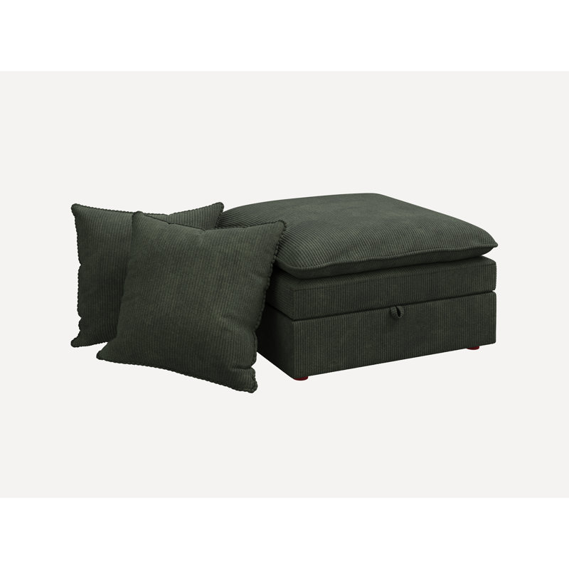 Ottoman Corduroy Green, Green
