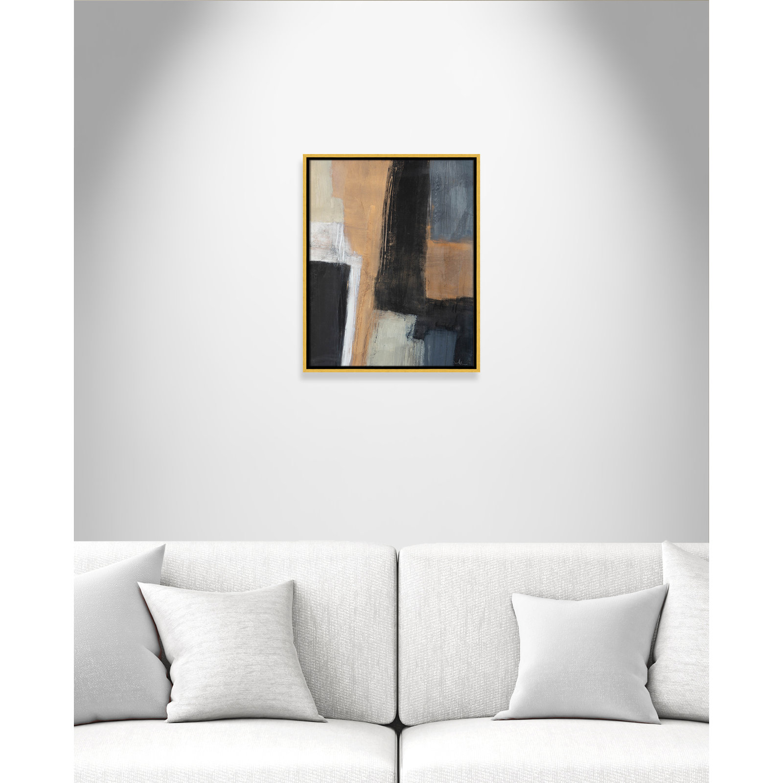 Calderon "Metallic Slate I" Print, 21.5" H x 17.5" W x 2" D, Gold