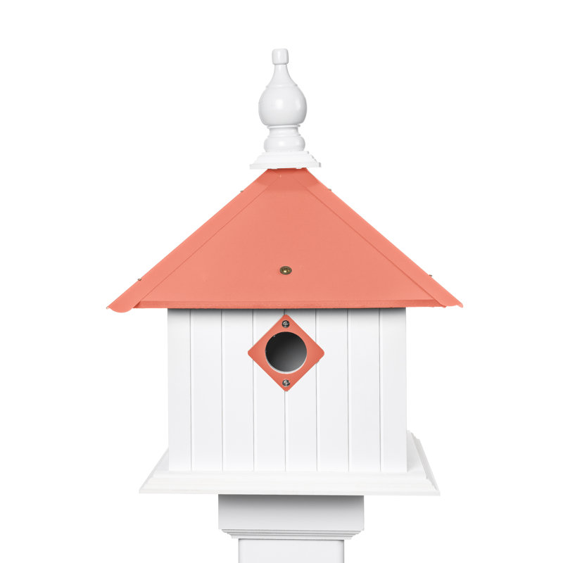 Symone 18.625'' H x 15'' W x 19'' D Post Birdhouse, Coral Isle