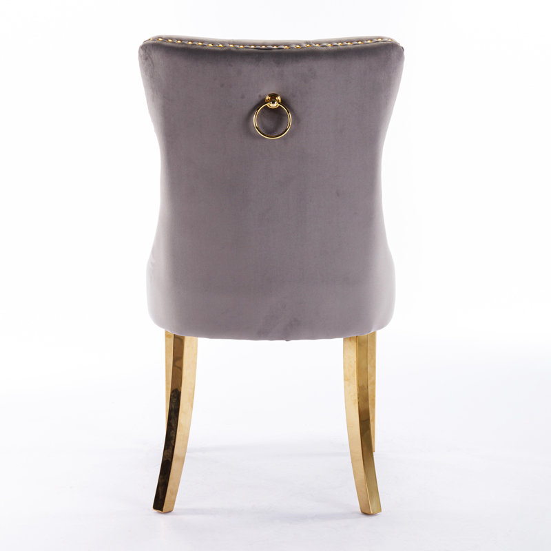 Fioretto 20'' H Dining Chair, Gold, Gray