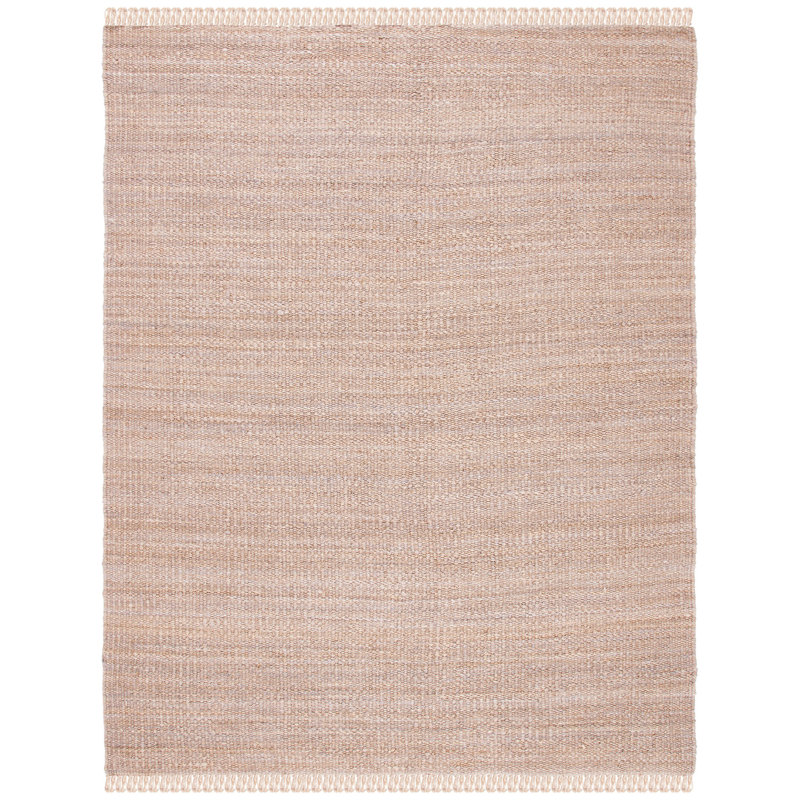 Fitzwater Natural Fiber Hand Woven Jute Striped Rug, Rectangle 10' x 14'