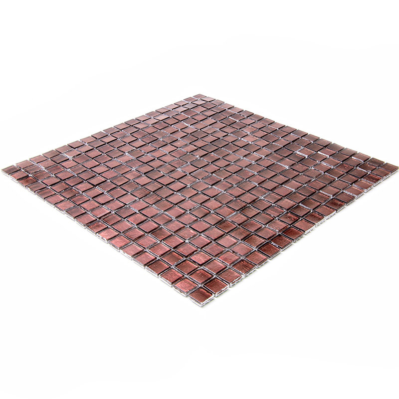 Carreau de mosaïque pour mur et plancher en verre 0,6 po x 0,6 po Skosh, Rouge Pink