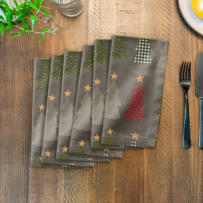 Divith Cotton Twill No Pattern And Not Solid Colour Square Napkin, Grey