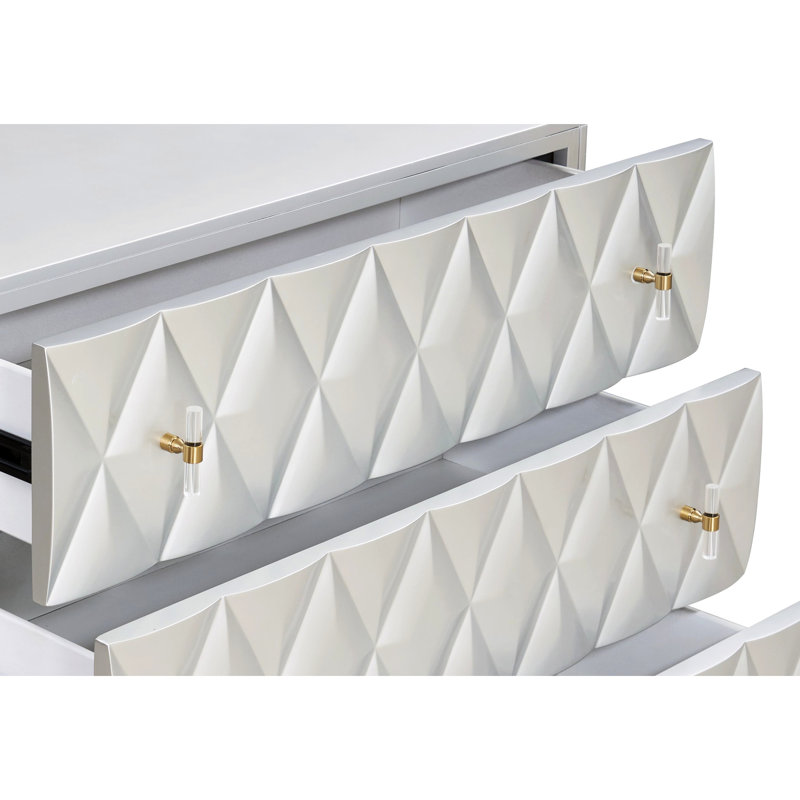 Console avec 3 tiroirs de rangement et glissière à glissière en métal