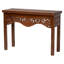 Console bali & pari en bois d'acajou Alannis - Table d'appoint avec tablier floral sculpté pour le vestibule, le salon ou le couloir