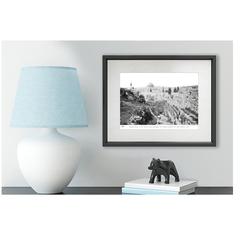 Jerusalem, City Wall And Mosque Of Omar (Dome Of The Rock) 1857 - Single Picture Frame Print, 60cm H x 80cm W x 2.3cm D