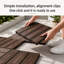 Dalles de terrasse emboîtables en WPC durable, ensemble de 25 pièces - Brun foncé gaufré pour une installation facile et une utilisation polyvalente