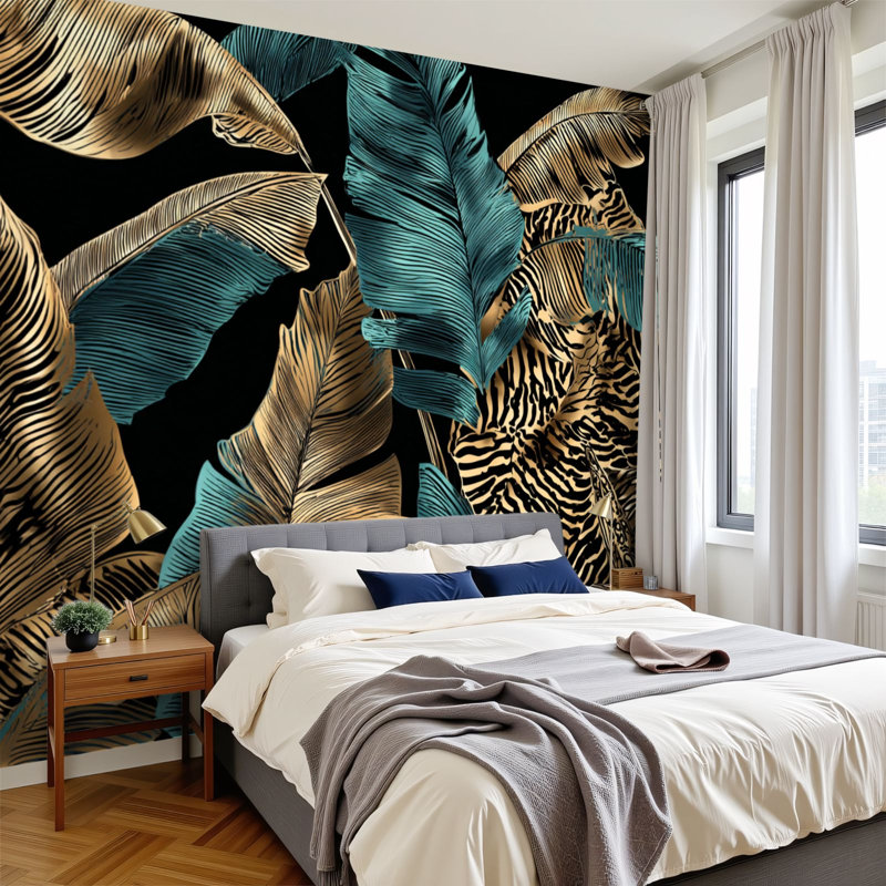 Papier peint adhésif auto-adhésif moderne l 96 po x H 69 po Pez and Stick pour chambre à coucher, L 96 po x l 69 po