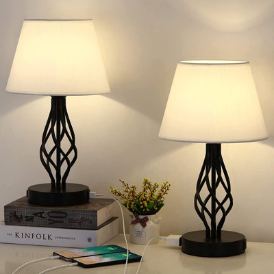 16.5" Standard Table Lamp Set USB Standard