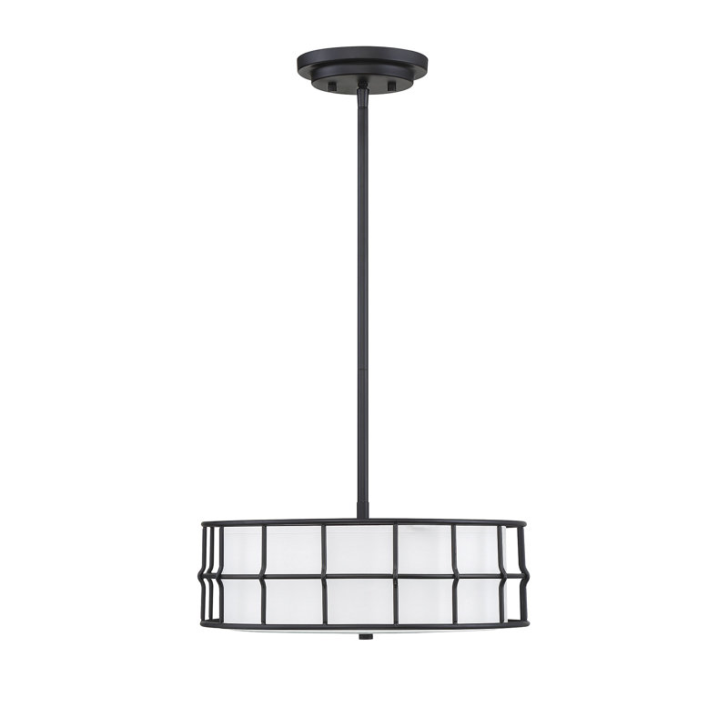 Luminaire suspendu 5 lumières Bria, Semi-encastrée, Noir