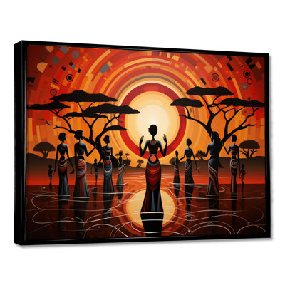 Célébration sacrée de la pleine lune tribale - art mural africain, salon