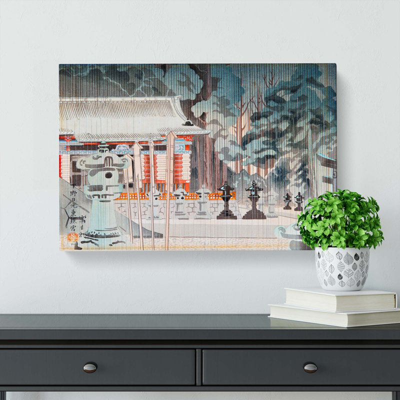 Rain At The Temple by Kamei Tobei - Wrapped Canvas, 50cm H x 76cm W x 3cm D