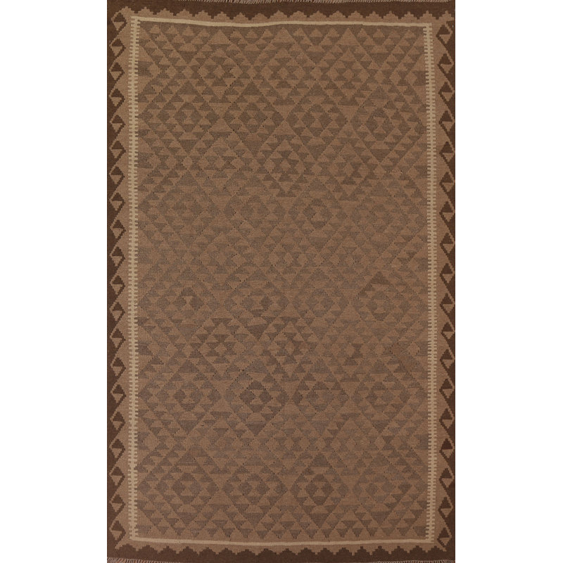Tapis réversible en laine Kilim 7 x 9