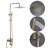 10" Brass Shower Faucet Set Complete, 3 Functions Exposed Shower System, Rain Shower Head with 2 Modes Hand Shower and Tub Filler with Rough-in Valve-92909084