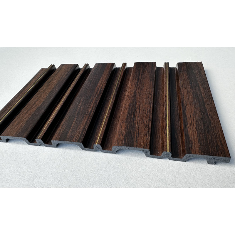 Murs en lattes de bois en polystyrène à rayures fines L 94,5 po x l 9,5 po x 0,5 po, Gilded Mahogany