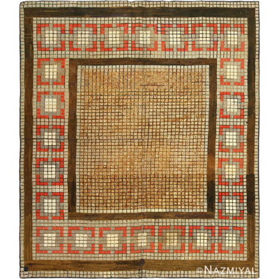 Tapis carré américain à motif mosaïque carré