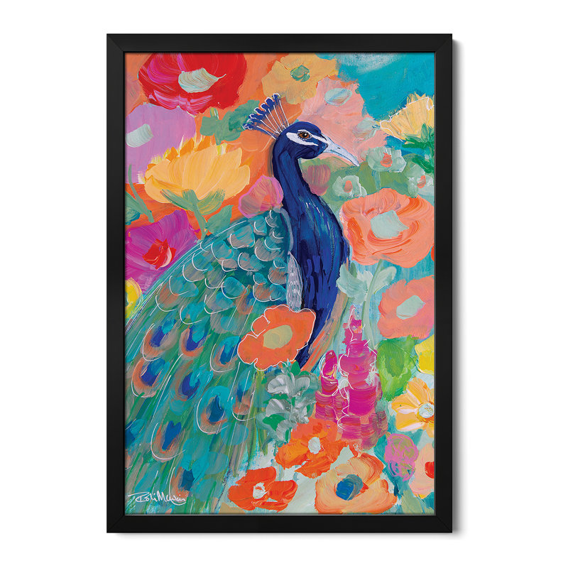 Floral paon II - reproduction d'art murale - affiche de galerie, H 24 po x l 16 po